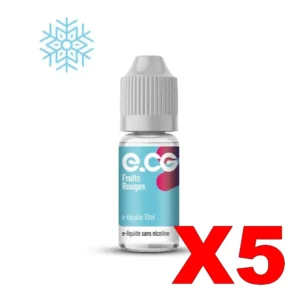 E LIQUIDE E CG LES GIVRES 10ML 50 50 FRUITS ROUGES X5 Taux de nicotine 0