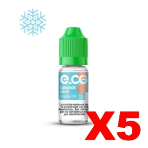 E LIQUIDE E CG LES GIVRES 10ML 50 50 LIMONADE LITCHI X5 Taux de nicotine 3