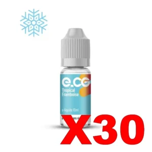 E LIQUIDE E CG LES GIVRES 10ML 50 50 TROPICAL FRAMBOISE X30 Taux de nicotine 0