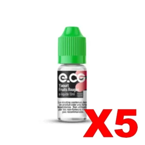 E LIQUIDE E CG LES INITIALES 10ML 50 50 YAOURT FRUITS ROUGES X5 Taux de nicotine 3