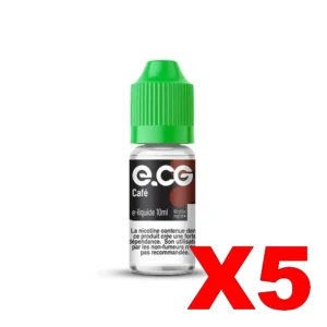 E LIQUIDE E CG LES INITIALES 10ML 75 25 CAFE X5 Taux de nicotine 3