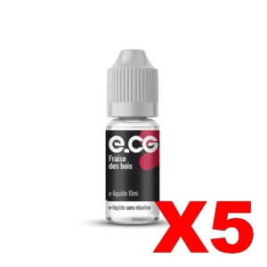 E LIQUIDE E CG LES INITIALES 10ML 75 25 FRAISE DES BOIS X5 Taux de nicotine 0