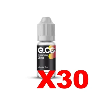 E LIQUIDE E CG LES INITIALES 10ML 75 25 FRAMBOISE CITRON X30 Taux de nicotine 0
