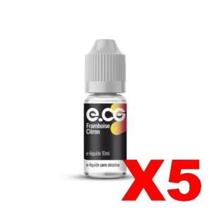 E LIQUIDE E CG LES INITIALES 10ML 75 25 FRAMBOISE CITRON X5 Taux de nicotine 0