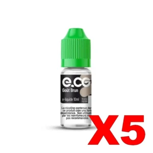 E LIQUIDE E CG LES INITIALES 10ML 75 25 GOUT BRUN X5 Taux de nicotine 3