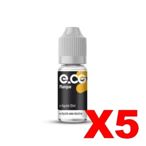 E LIQUIDE E CG LES INITIALES 10ML 75 25 MANGUE X5 Taux de nicotine 0