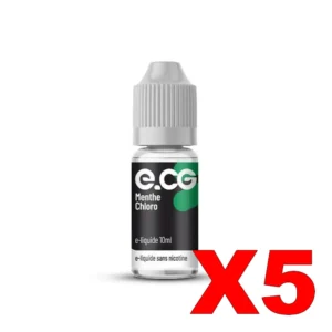 E LIQUIDE E CG LES INITIALES 10ML 75 25 MENTHE CHLORO X5 Taux de nicotine 0