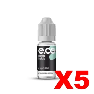 E LIQUIDE E CG LES INITIALES 10ML 75 25 MENTHE FRAICHE X5 Taux de nicotine 0