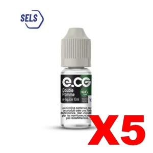 E LIQUIDE E CG SELS DE NICOTINE 10ML 50 50 DOUBLE POMME X5 Taux de nicotine 10