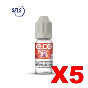 E LIQUIDE E CG SELS DE NICOTINE 10ML 50 50 DRAGON FRUITS ROUGES X5 Taux de nicotine 10