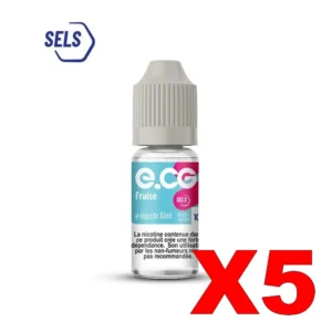 E LIQUIDE E CG SELS DE NICOTINE 10ML 50 50 FRAISE GIVREE X5 Taux de nicotine 10