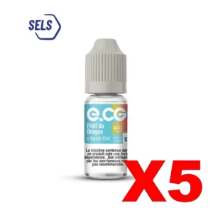 E LIQUIDE E CG SELS DE NICOTINE 10ML 50 50 FRUIT DU DRAGON GIVRE X5 Taux de nicotine 10