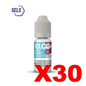 E LIQUIDE E CG SELS DE NICOTINE 10ML 50 50 FRUITS ROUGES GIVRES X30 Taux de nicotine 10