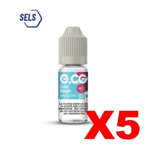 E LIQUIDE E CG SELS DE NICOTINE 10ML 50 50 FRUITS ROUGES GIVRES X5 Taux de nicotine 10