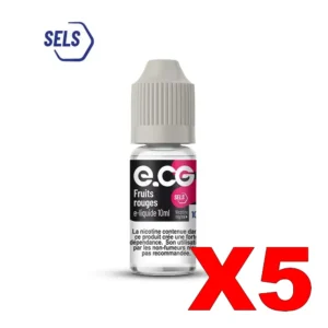 E LIQUIDE E CG SELS DE NICOTINE 10ML 50 50 FRUITS ROUGES X5 Taux de nicotine 10