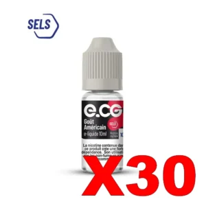 E LIQUIDE E CG SELS DE NICOTINE 10ML 50 50 GOUT AMERICAIN X30 Taux de nicotine 10