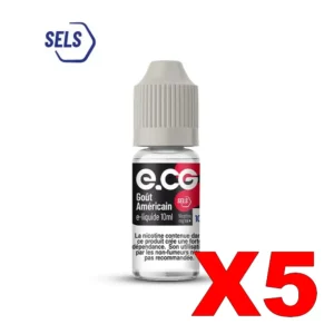 E LIQUIDE E CG SELS DE NICOTINE 10ML 50 50 GOUT AMERICAIN X5 Taux de nicotine 10