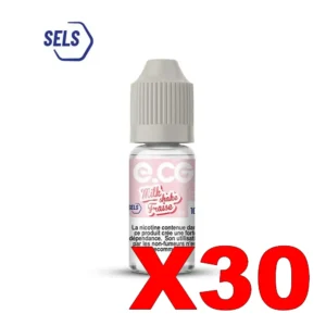 E LIQUIDE E CG SELS DE NICOTINE 10ML 50 50 MILKSHAKE FRAISE X30 Taux de nicotine 10