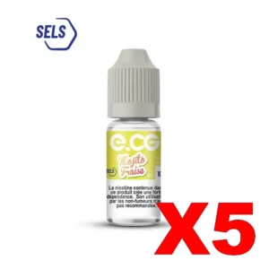 E LIQUIDE E CG SELS DE NICOTINE 10ML 50 50 MOJITO FRAISE X5 Taux de nicotine 10