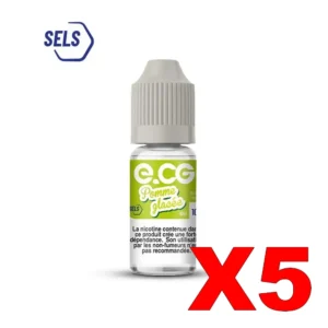 E LIQUIDE E CG SELS DE NICOTINE 10ML 50 50 POMME GLACEE X5 Taux de nicotine 10