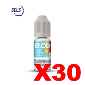 E LIQUIDE E CG SELS DE NICOTINE 10ML 50 50 TROPICAL FRAMBOISE GIVREE X30 Taux de nicotine 10