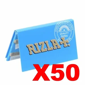 FEUILLES COURTES RIZLA+ BLEU X50