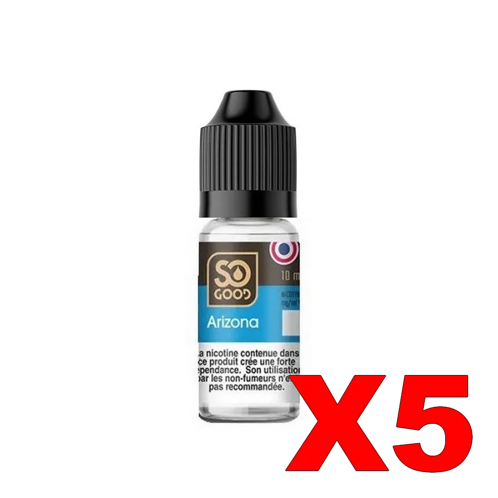 E-LIQUIDE SO-GOOD 10ML 50-50 ARIZONA X5 5 E LIQUIDE SO GOOD 10ML 50 50 ARIZONA X5 Taux de nicotine 16