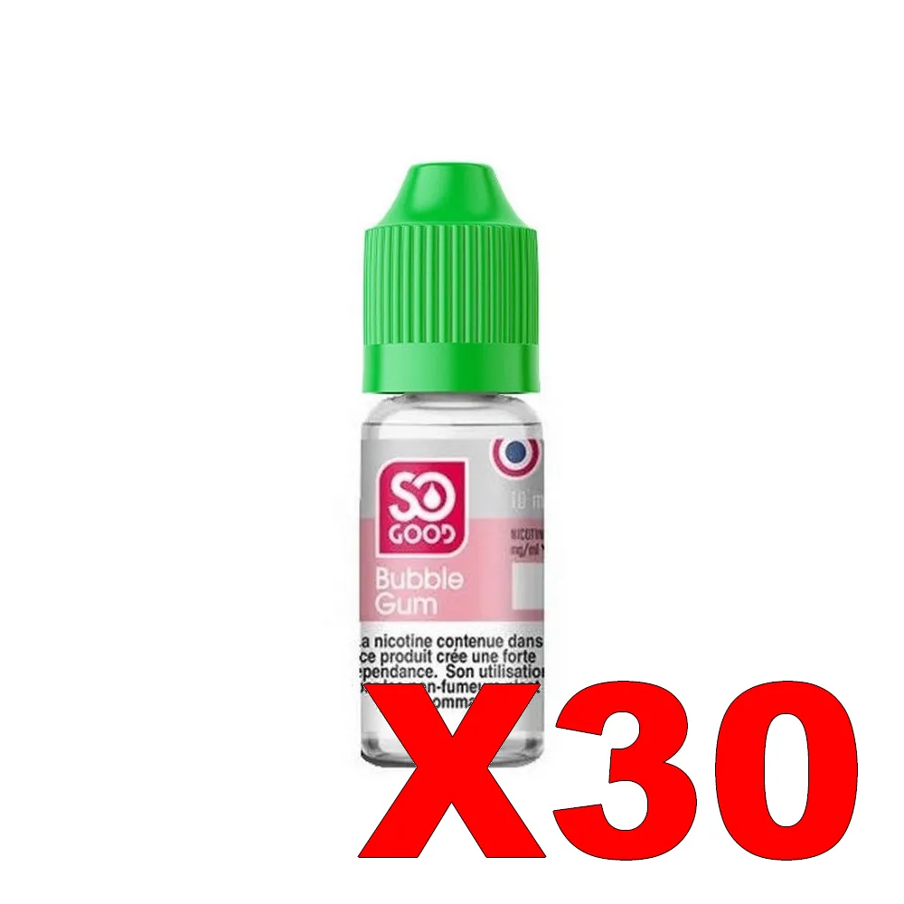 E-LIQUIDE SO-GOOD 10ML 50-50 BUBBLE-GUM X30 2 E LIQUIDE SO GOOD 10ML 50 50 BUBBLE GUM X30 Taux de nicotine 3