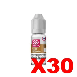 E LIQUIDE SO GOOD 10ML 50 50 CAFE NOISETTE X30 Taux de nicotine 0
