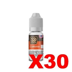 E LIQUIDE SO GOOD 10ML 50 50 CALIFORNIA X30 Taux de nicotine 0