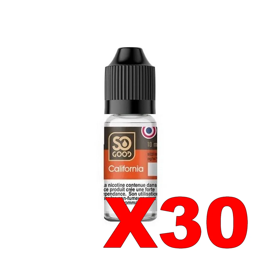 E-LIQUIDE SO-GOOD 10ML 50-50 CALIFORNIA X30 5 E LIQUIDE SO GOOD 10ML 50 50 CALIFORNIA X30 Taux de nicotine 16