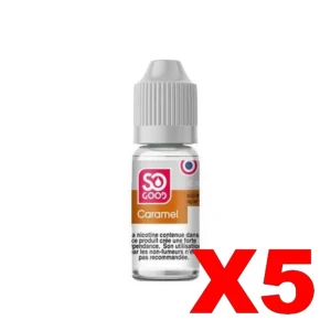 E LIQUIDE SO GOOD 10ML 50 50 CARAMEL X5 Taux de nicotine 0