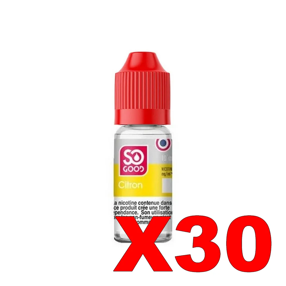 E-LIQUIDE SO-GOOD 10ML 50-50 CITRON X30 4 E LIQUIDE SO GOOD 10ML 50 50 CITRON X30 Taux de nicotine 11