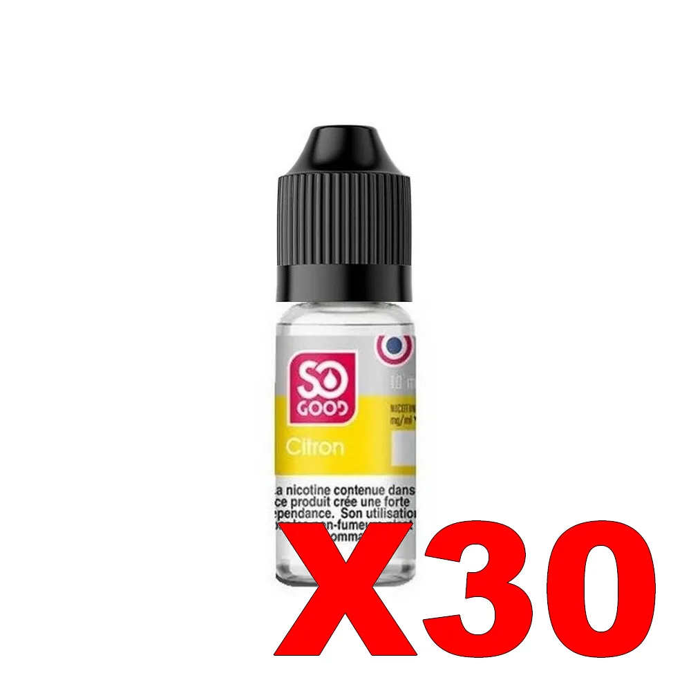E-LIQUIDE SO-GOOD 10ML 50-50 CITRON X30 5 E LIQUIDE SO GOOD 10ML 50 50 CITRON X30 Taux de nicotine 16