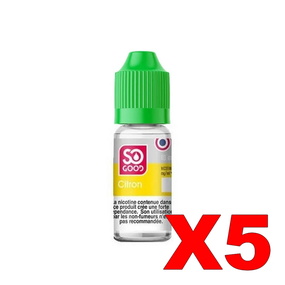 E-LIQUIDE SO-GOOD 10ML 50-50 CITRON X5 2 E LIQUIDE SO GOOD 10ML 50 50 CITRON X5 Taux de nicotine 3