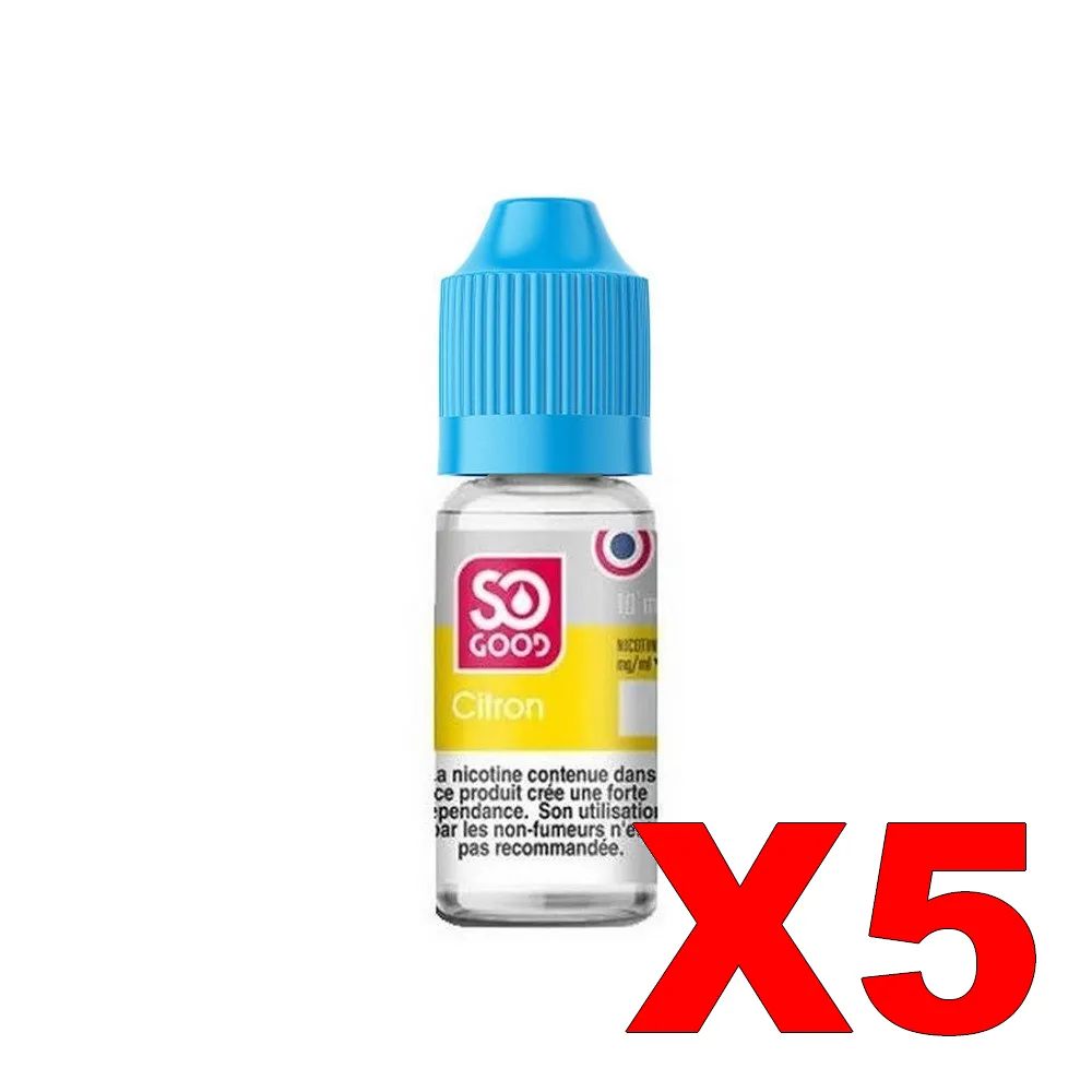 E-LIQUIDE SO-GOOD 10ML 50-50 CITRON X5 3 E LIQUIDE SO GOOD 10ML 50 50 CITRON X5 Taux de nicotine 6