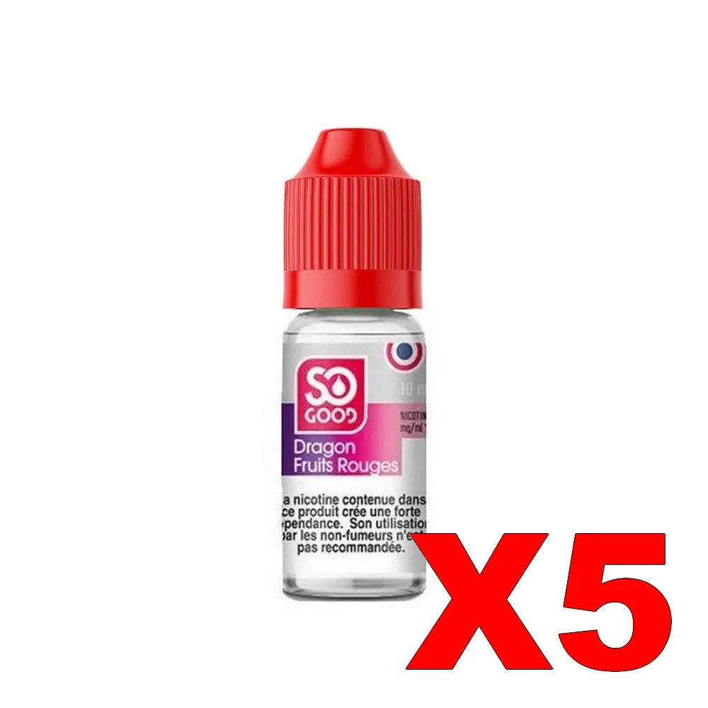 E-LIQUIDE SO-GOOD 10ML 50-50 DRAGON FRUITS ROUGES X5 4 E LIQUIDE SO GOOD 10ML 50 50 DRAGON FRUITS ROUGES X5 Taux de nicotine 11