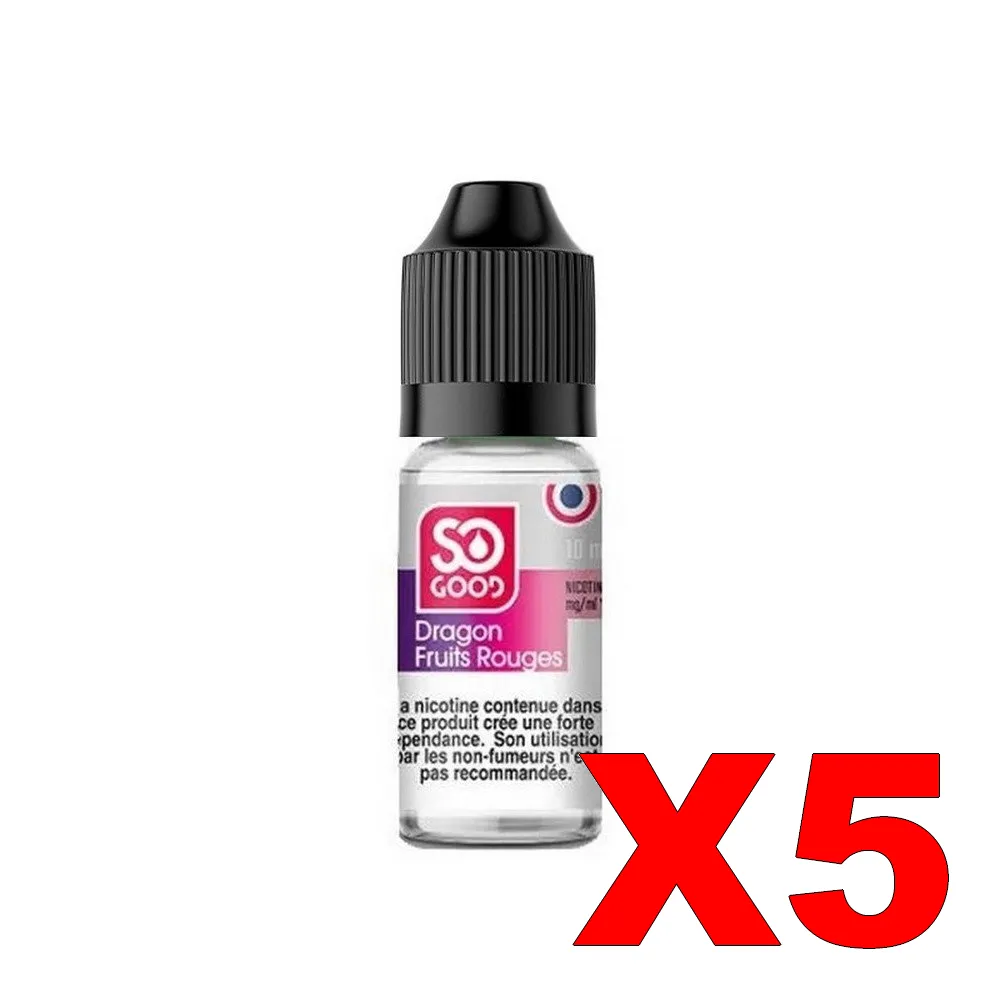 E-LIQUIDE SO-GOOD 10ML 50-50 DRAGON FRUITS ROUGES X5 5 E LIQUIDE SO GOOD 10ML 50 50 DRAGON FRUITS ROUGES X5 Taux de nicotine 16