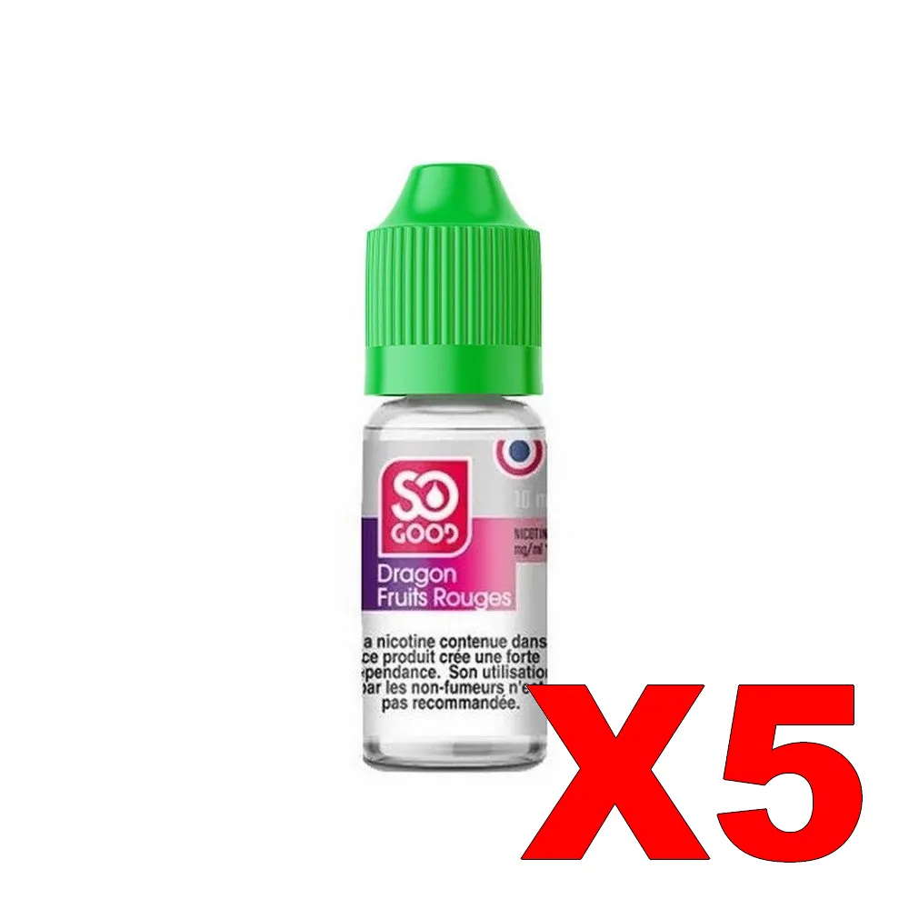 E-LIQUIDE SO-GOOD 10ML 50-50 DRAGON FRUITS ROUGES X5 2 E LIQUIDE SO GOOD 10ML 50 50 DRAGON FRUITS ROUGES X5 Taux de nicotine 3