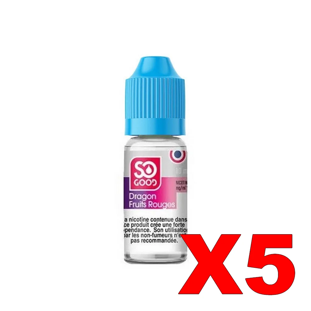 E-LIQUIDE SO-GOOD 10ML 50-50 DRAGON FRUITS ROUGES X5 3 E LIQUIDE SO GOOD 10ML 50 50 DRAGON FRUITS ROUGES X5 Taux de nicotine 6