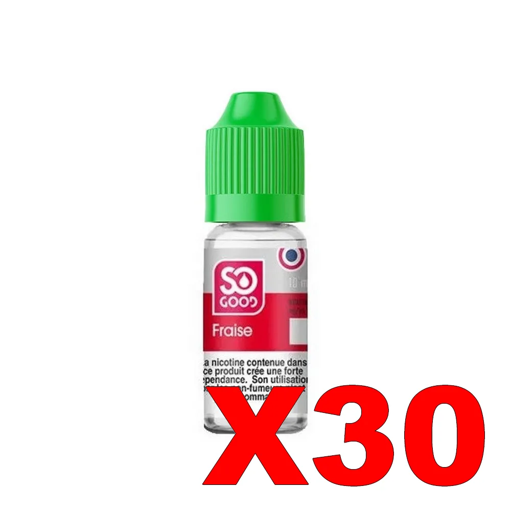 E-LIQUIDE SO-GOOD 10ML 50-50 FRAISE X30 2 E LIQUIDE SO GOOD 10ML 50 50 FRAISE X30 Taux de nicotine 3