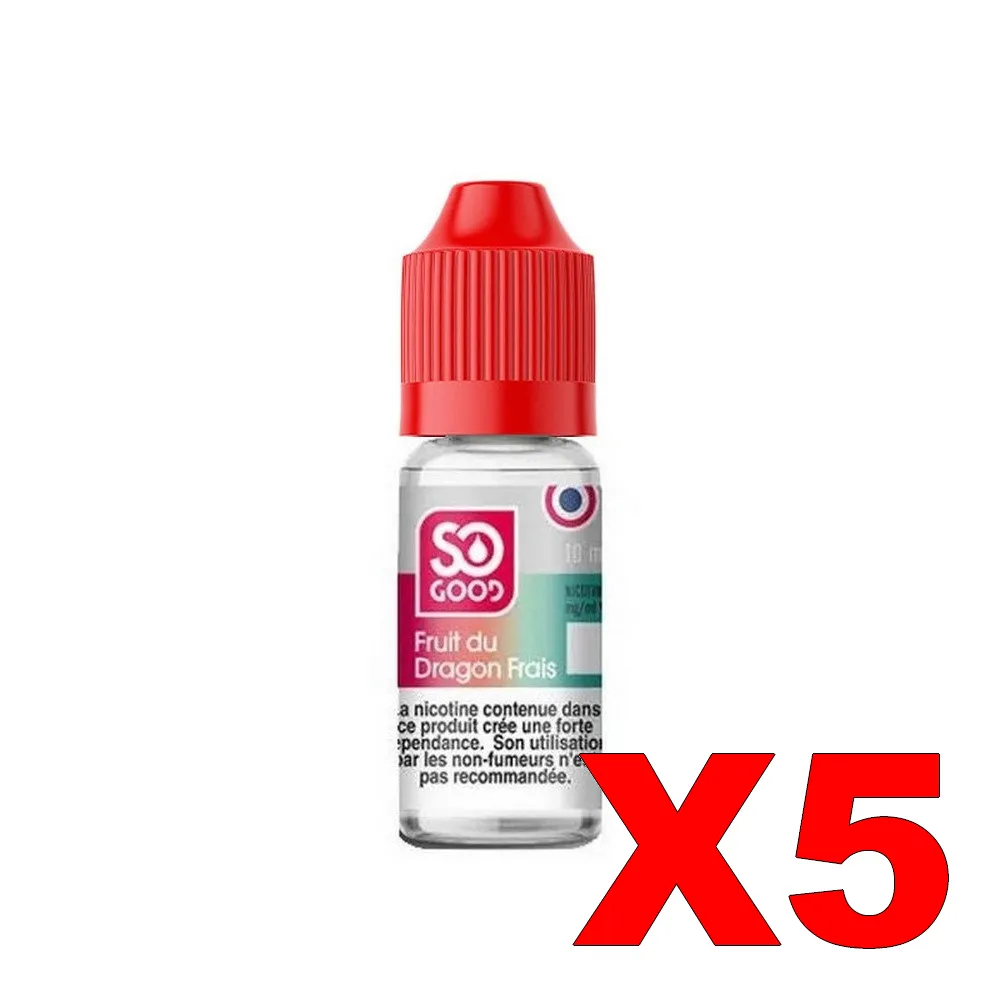 E-LIQUIDE SO-GOOD 10ML 50-50 FRUIT DU DRAGON FRAIS X5 4 E LIQUIDE SO GOOD 10ML 50 50 FRUIT DU DRAGON FRAIS X5 Taux de nicotine 11