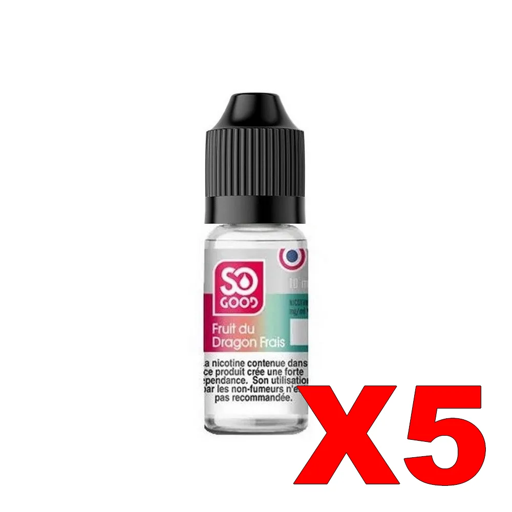 E-LIQUIDE SO-GOOD 10ML 50-50 FRUIT DU DRAGON FRAIS X5 5 E LIQUIDE SO GOOD 10ML 50 50 FRUIT DU DRAGON FRAIS X5 Taux de nicotine 16