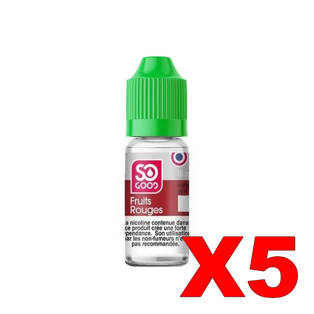 E-LIQUIDE SO-GOOD 10ML 50-50 FRUITS-ROUGES X5 2 E LIQUIDE SO GOOD 10ML 50 50 FRUITS ROUGES X5 Taux de nicotine 3