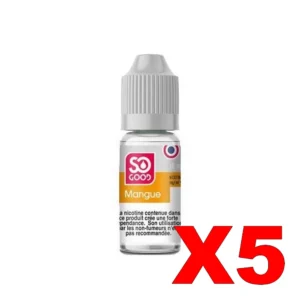 E LIQUIDE SO GOOD 10ML 50 50 MANGUE X5 Taux de nicotine 0