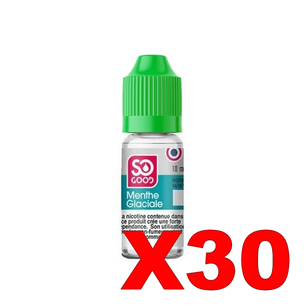 E-LIQUIDE SO-GOOD 10ML 50-50 MENTHE GLACIALE X30 2 E LIQUIDE SO GOOD 10ML 50 50 MENTHE GLACIALE X30 Taux de nicotine 3