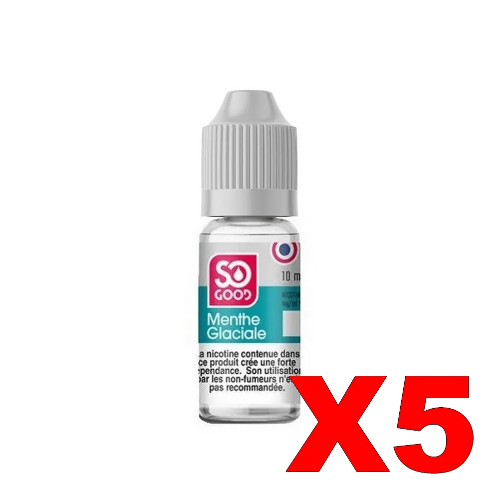 E-LIQUIDE SO-GOOD 10ML 50-50 MENTHE GLACIALE X5 1 E LIQUIDE SO GOOD 10ML 50 50 MENTHE GLACIALE X5 Taux de nicotine 0