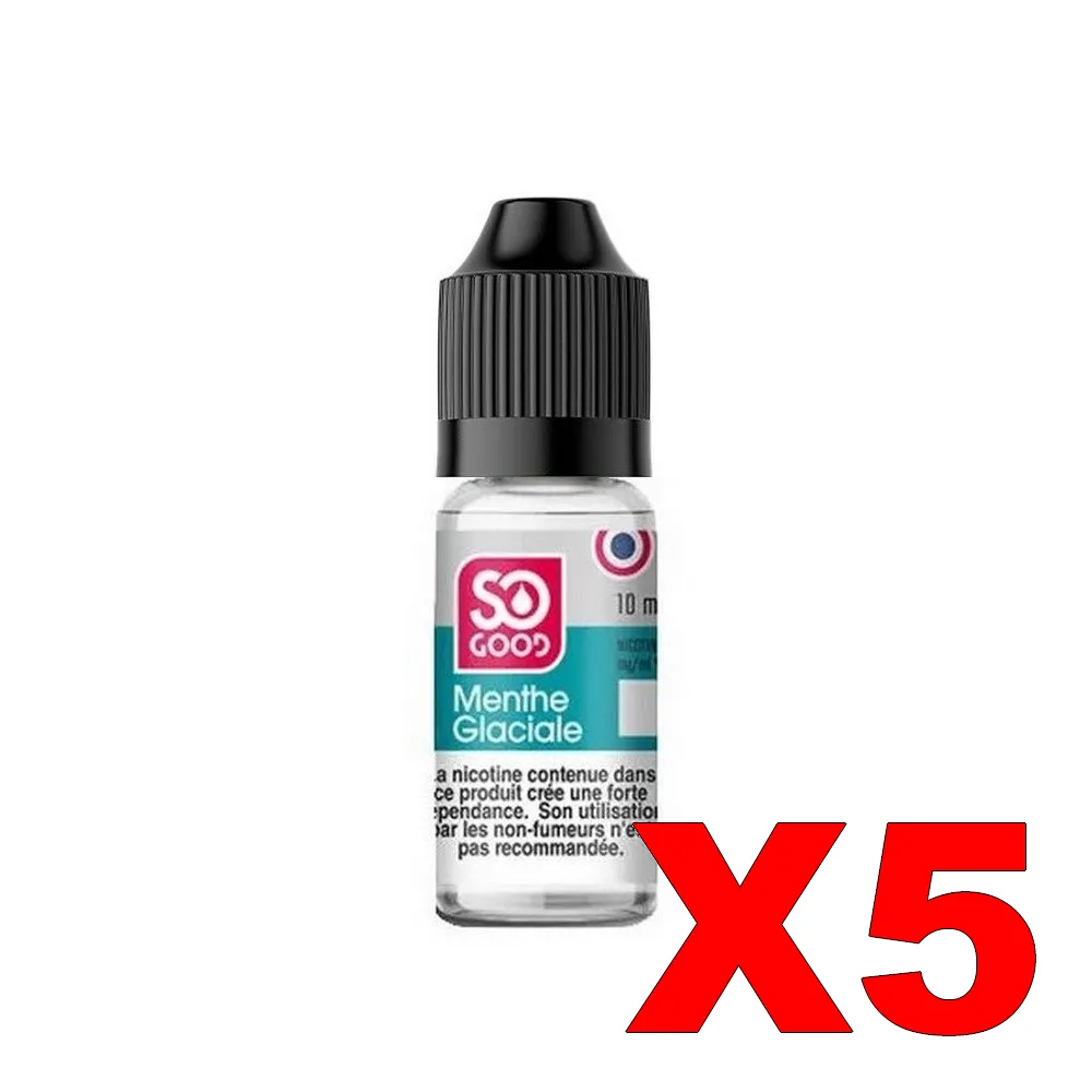 E-LIQUIDE SO-GOOD 10ML 50-50 MENTHE GLACIALE X5 5 E LIQUIDE SO GOOD 10ML 50 50 MENTHE GLACIALE X5 Taux de nicotine 16