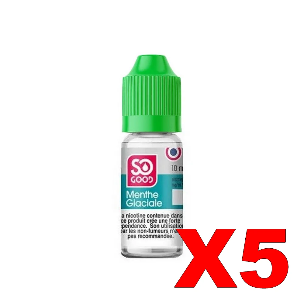 E-LIQUIDE SO-GOOD 10ML 50-50 MENTHE GLACIALE X5 2 E LIQUIDE SO GOOD 10ML 50 50 MENTHE GLACIALE X5 Taux de nicotine 3