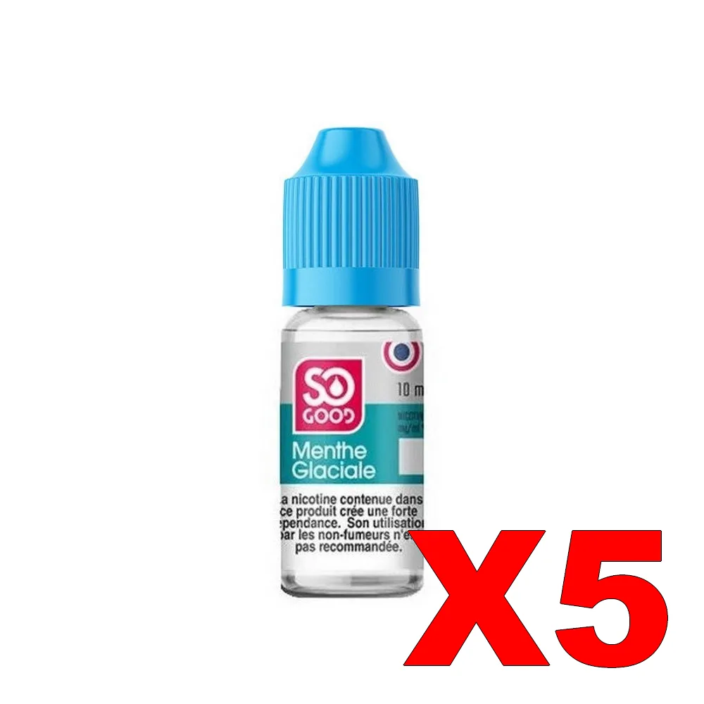 E-LIQUIDE SO-GOOD 10ML 50-50 MENTHE GLACIALE X5 3 E LIQUIDE SO GOOD 10ML 50 50 MENTHE GLACIALE X5 Taux de nicotine 6